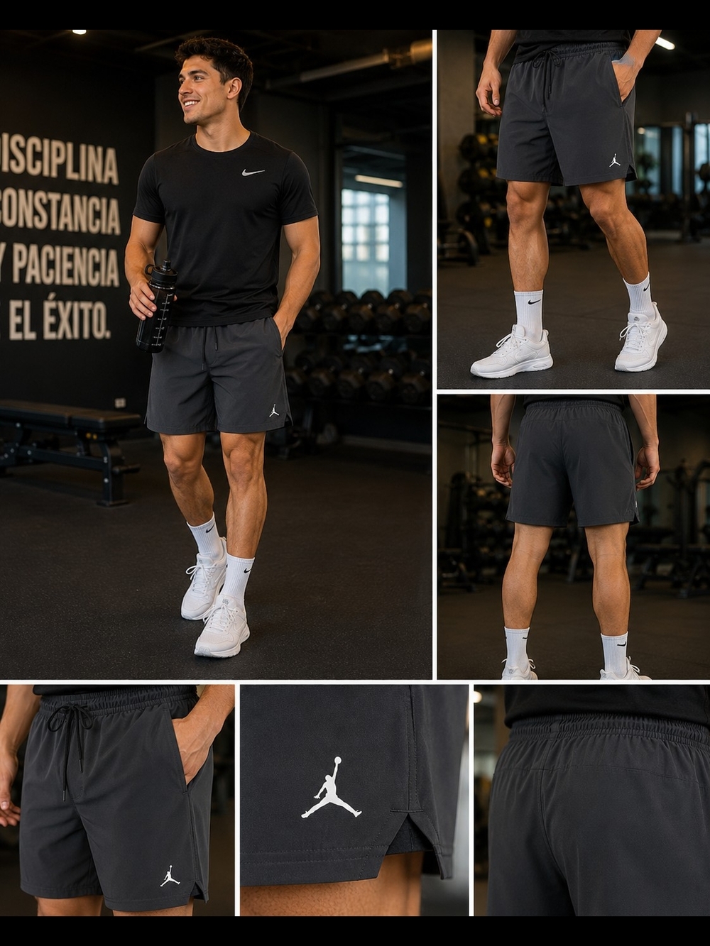 Jordan Dri-FIT Black Athletic Running Shorts Men's Size Small Drawstring Lightwe